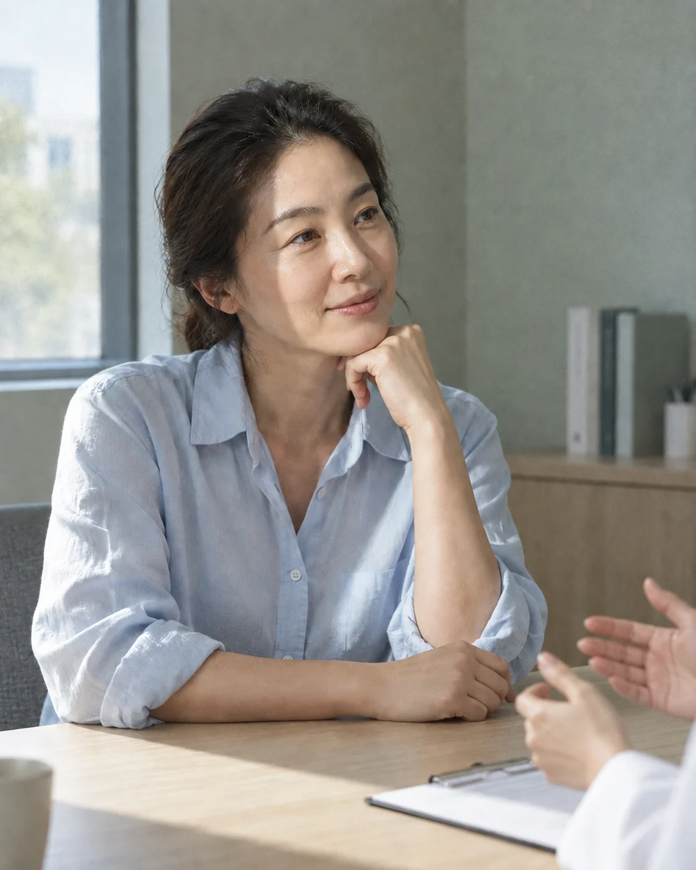 건강 검사 상담을 표현한 연출 이미지